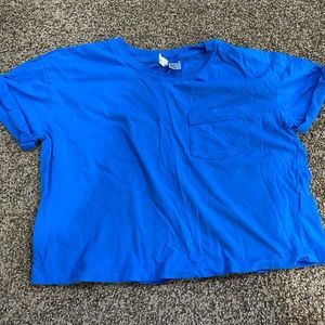 blue crop top